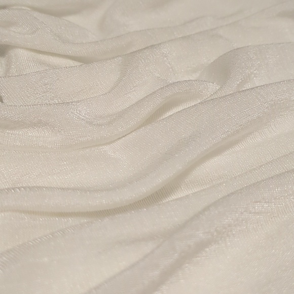 SHEIN white shiny satin ruched one shoulder crop top - Picture 3 of 6